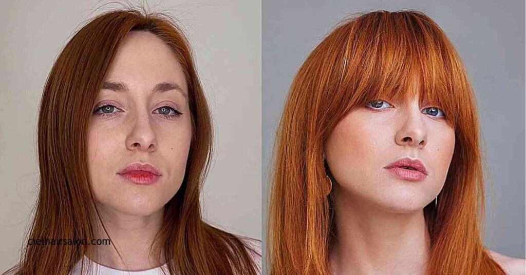 10 Low Maintenance Medium Length Hairstyles with Bangs You'll Love 4 Sleek Medium Length with Full Bangs