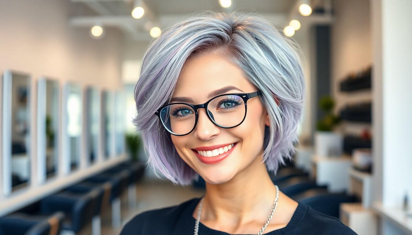 Edgy Short Hairstyles for Grey Hair and Glasses: Best Bold Looks to Rock Your Silver Style 14 Edgy Short Hairstyles for Grey Hair and Glasses: Best Bold Looks to Rock Your Silver Style 13