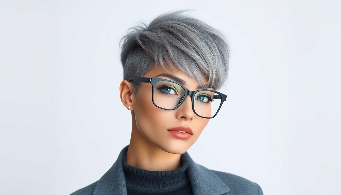 Edgy Short Hairstyles for Grey Hair and Glasses: Best Bold Looks to Rock Your Silver Style 6 Edgy Short Hairstyles for Grey Hair and Glasses: Best Bold Looks to Rock Your Silver Style 5